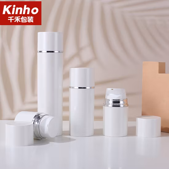 Big Ml 30 ml 50 ml 100 ml 120 ml 150 ml 200 ml Airless-Pumpflasche aus weißem PP-Kunststoff mit Snap-Lotion-Pumpe vom chinesischen Lieferanten Kinho